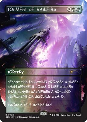 tOrMEnt oF hAiLFiRe (Rainbow Foil) card from Secret Lair Drop Series