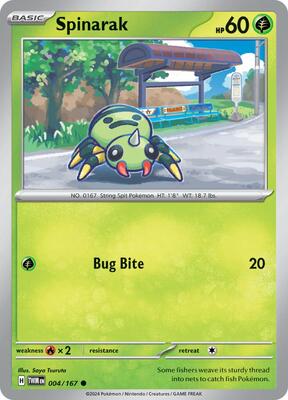 Spinarak card from SV06: Twilight Masquerade