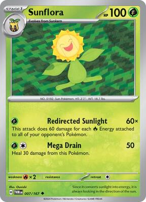 Sunflora - 007/167 card from SV06: Twilight Masquerade
