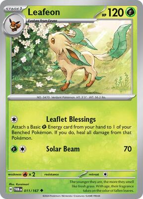 Leafeon card from SV06: Twilight Masquerade