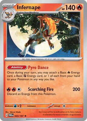Infernape - 033/167 card from SV06: Twilight Masquerade