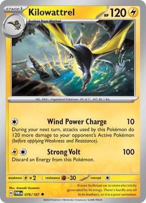 Kilowattrel card from SV06: Twilight Masquerade