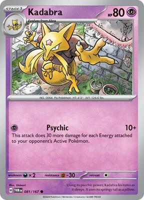 Kadabra card from SV06: Twilight Masquerade