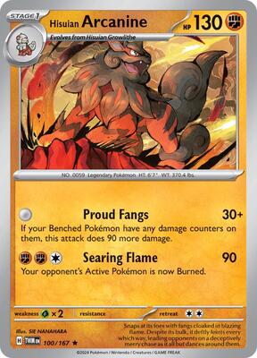 Hisuian Arcanine card from SV06: Twilight Masquerade