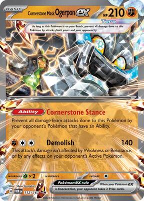Cornerstone Mask Ogerpon ex - 112/167 card from SV06: Twilight Masquerade