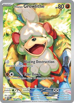 Hisuian Growlithe - 181/167 card from SV06: Twilight Masquerade