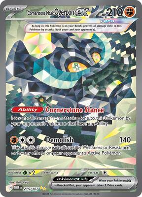 Cornerstone Mask Ogerpon ex - 215/167 card from SV06: Twilight Masquerade