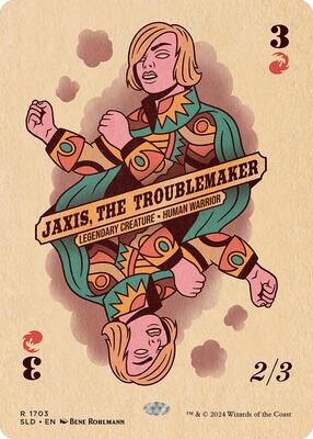 Jaxis, the Troublemaker card from Secret Lair Drop Series