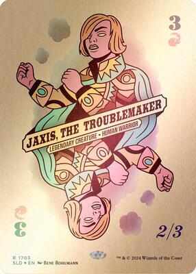 Jaxis, the Troublemaker (Rainbow Foil) card from Secret Lair Drop Series