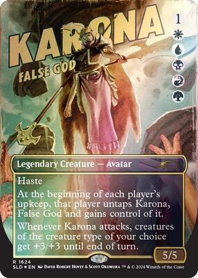 Karona, False God (Rainbow Foil) card from Secret Lair Drop Series