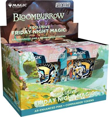 Bloomburrow - Pinfinity Friday Night Magic AR-Enhanced Pin + Commander Token Display card from Bloomburrow