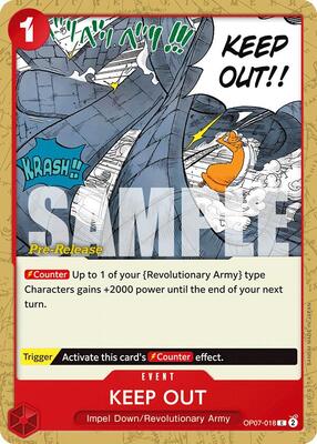Keep Out card from 500 Years in the Future Pre-Release Cards