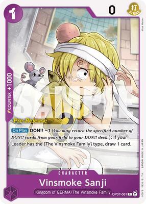 Vinsmoke Sanji card from 500 Years in the Future Pre-Release Cards