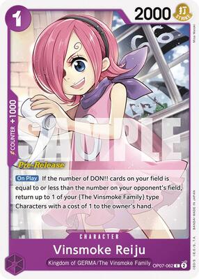 Vinsmoke Reiju card from 500 Years in the Future Pre-Release Cards