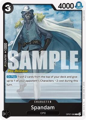 Spandam card from 500 Years in the Future Pre-Release Cards