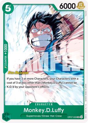 Monkey.D.Luffy (033) card from 500 Years in the Future Pre-Release Cards