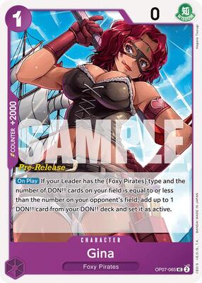 Gina card from 500 Years in the Future Pre-Release Cards