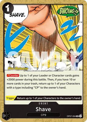 Shave card from 500 Years in the Future Pre-Release Cards