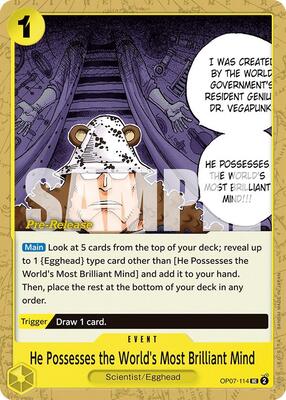 He Possesses the World's Most Brilliant Mind card from 500 Years in the Future Pre-Release Cards