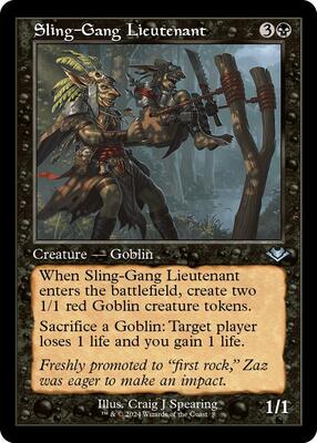 Sling-Gang Lieutenant (Retro Frame) card from Modern Horizons