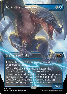 Volatile Stormdrake (Borderless) card from Modern Horizons 3