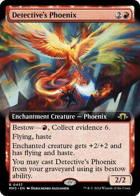Detective's Phoenix (Extended Art) card from Modern Horizons 3