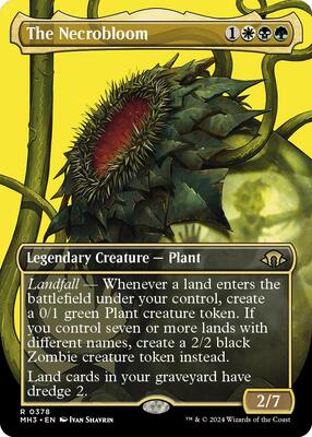 The Necrobloom (Borderless) card from Modern Horizons 3