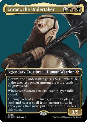 Coram, the Undertaker (Borderless) (Ripple Foil) card from Commander: Modern Horizons 3