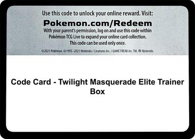 Code Card - Twilight Masquerade Elite Trainer Box card from SV06: Twilight Masquerade