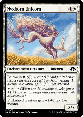Nyxborn Unicorn card from Modern Horizons 3