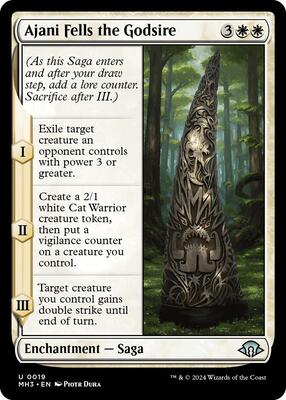 Ajani Fells the Godsire card from Modern Horizons 3
