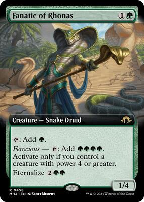 Fanatic of Rhonas (Extended Art) card from Modern Horizons 3