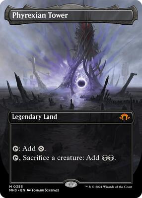 Phyrexian Tower (Borderless) card from Modern Horizons 3