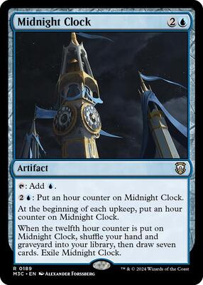 Midnight Clock (Ripple Foil) card from Commander: Modern Horizons 3