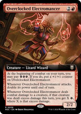 Overclocked Electromancer (Extended Art) (Ripple Foil) card from Commander: Modern Horizons 3