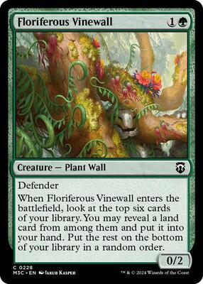 Floriferous Vinewall card from Commander: Modern Horizons 3