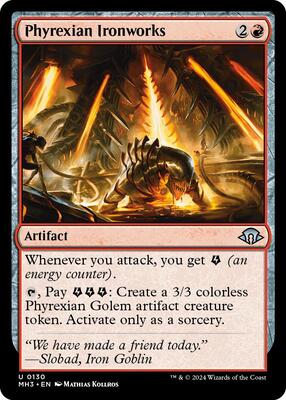 Phyrexian Ironworks card from Modern Horizons 3