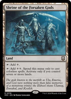 Shrine of the Forsaken Gods (Ripple Foil) card from Commander: Modern Horizons 3
