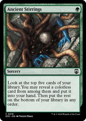 Ancient Stirrings (Ripple Foil) card from Commander: Modern Horizons 3