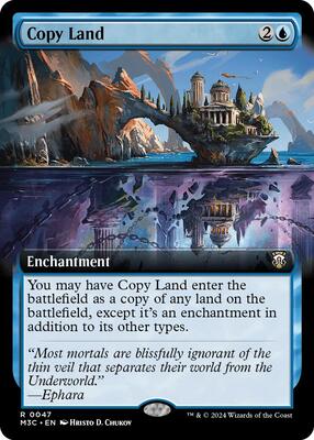 Copy Land (Extended Art) (Ripple Foil) card from Commander: Modern Horizons 3