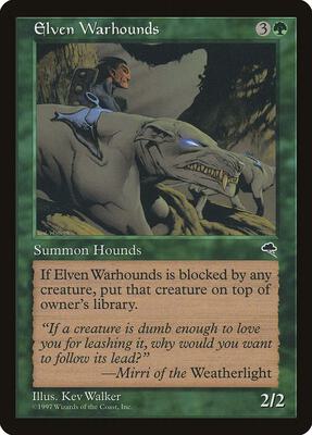 Elven Warhounds card from Tempest