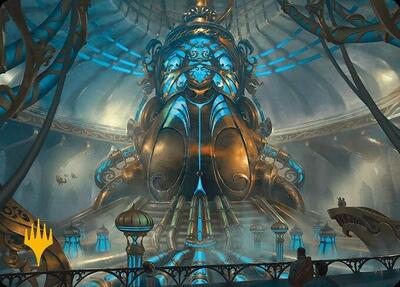 Aether Refinery Art Card (Gold-Stamped Planeswalker Symbol) card from Art Series: Modern Horizons 3