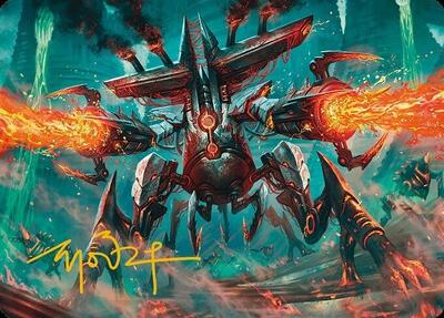 Exterminator Magmarch Art Card (Gold-Stamped Signature) card from Art Series: Modern Horizons 3
