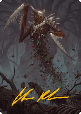 Grist, the Plague Swarm Art Card (Gold-Stamped Signature) card from Art Series: Modern Horizons 3