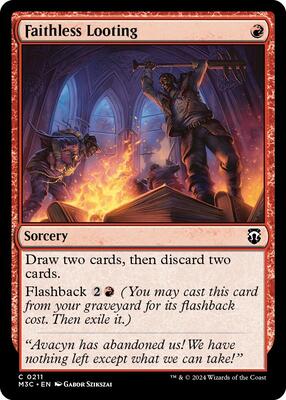 Faithless Looting (Ripple Foil) card from Commander: Modern Horizons 3