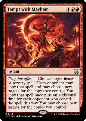 Tempt with Mayhem card from Commander: Modern Horizons 3