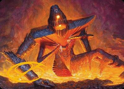 Molten Gatekeeper Art Card (Gold-Stamped Signature) card from Art Series: Modern Horizons 3