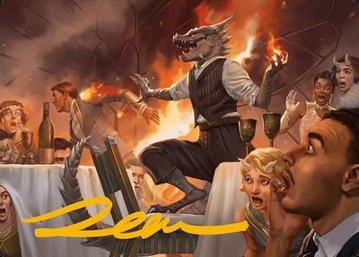 Party Thrasher Art Card (Gold-Stamped Signature) card from Art Series: Modern Horizons 3