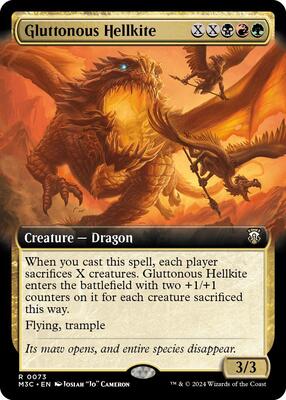 Gluttonous Hellkite (Extended Art) (Ripple Foil) card from Commander: Modern Horizons 3