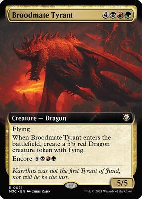 Broodmate Tyrant (Extended Art) (Ripple Foil) card from Commander: Modern Horizons 3